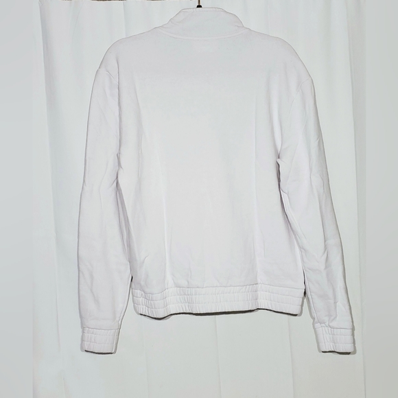 Fila Ladies' 1/4 Zip Fleece Pullover Sweatshirt, White/Navy Large - Picture 4 of 14